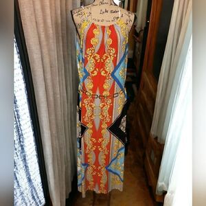 Roz & Ali Colorful 70s Vibe Maxi Size 14